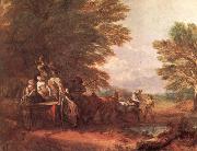 Thomas Gainsborough The Harvest wagon Sweden oil painting artist